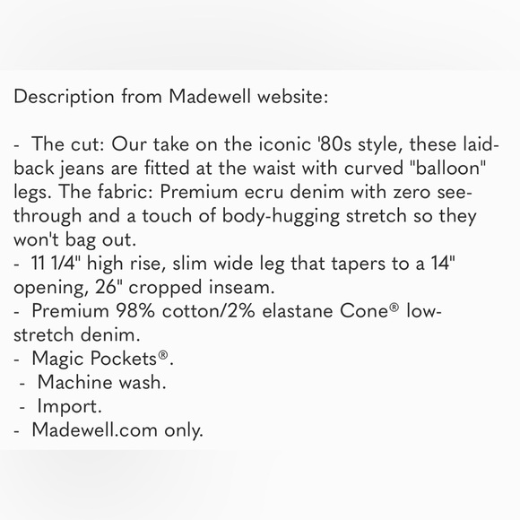 Madewell Balloon Jeans - Picture 7 of 7